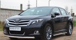 14 849 р. Защита порогов из круглой трубы диаметром 63 мм Russtal Toyota Venza GV10 рестайлинг (2012-2016) (Защита порогов с со скосами на торцах (вариант 1))  с доставкой в г. Санкт‑Петербург. Увеличить фотографию 7