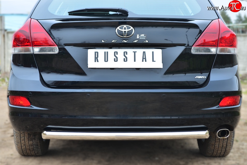 14 299 р. Одинарная защита заднего бампера из трубы диаметром 63 мм Russtal Toyota Venza GV10 рестайлинг (2012-2016)  с доставкой в г. Санкт‑Петербург