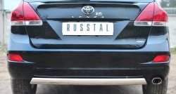 Защита заднего бампера (Ø75x42 мм, нержавейка) Russtal Toyota Venza GV10 рестайлинг (2012-2016)