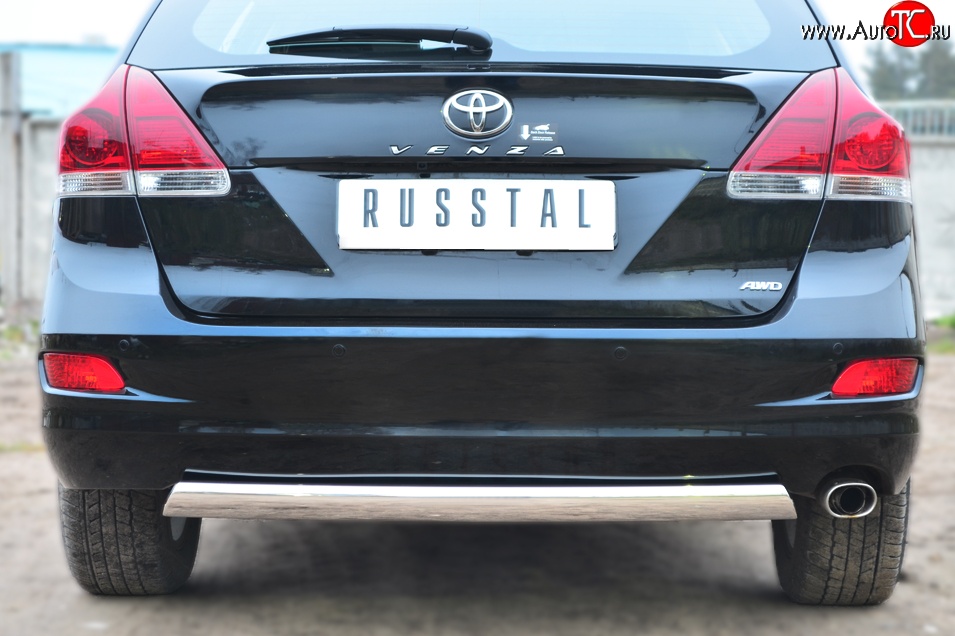 16 849 р. Защита заднего бампера (Ø75x42 мм, нержавейка) Russtal Toyota Venza GV10 рестайлинг (2012-2016)  с доставкой в г. Санкт‑Петербург