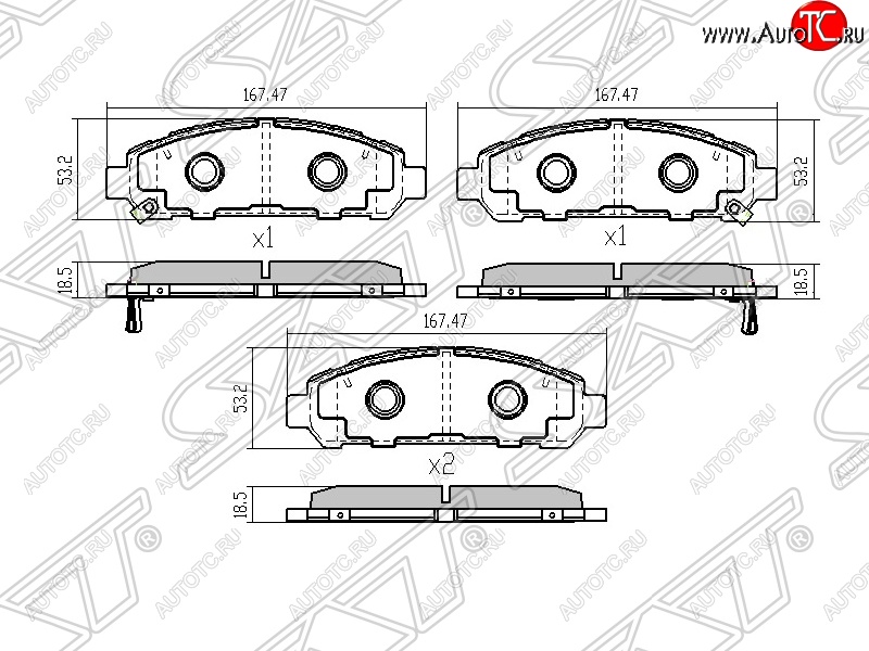 1 449 р. Колодки тормозные SAT (передние) Toyota Venza GV10 дорестайлинг (2008-2012)  с доставкой в г. Санкт‑Петербург