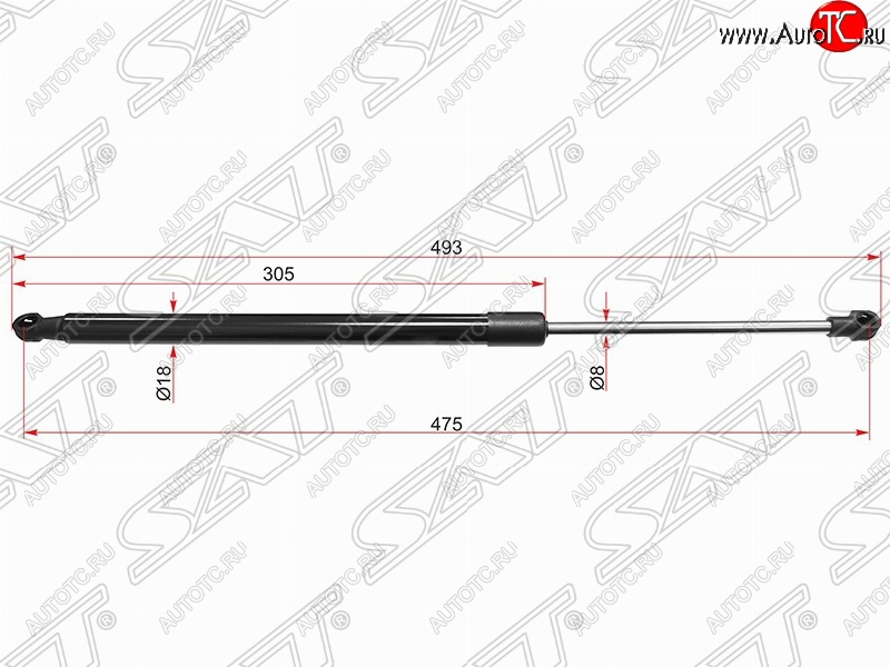 799 р. Газовый упор крышки багажника SAT  Toyota Verso  R20 (2009-2012) дорестайлинг  с доставкой в г. Санкт‑Петербург