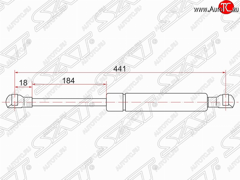 889 р. Газовый упор крышки багажника SAT  Toyota Wish  XE10 (2003-2005) дорестайлинг  с доставкой в г. Санкт‑Петербург