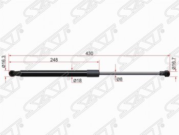 569 р. Газовый упор крышки багажника SAT  Toyota Yaris  XP130 (2010-2014) хэтчбэк 5 дв. дорестайлинг  с доставкой в г. Санкт‑Петербург. Увеличить фотографию 1