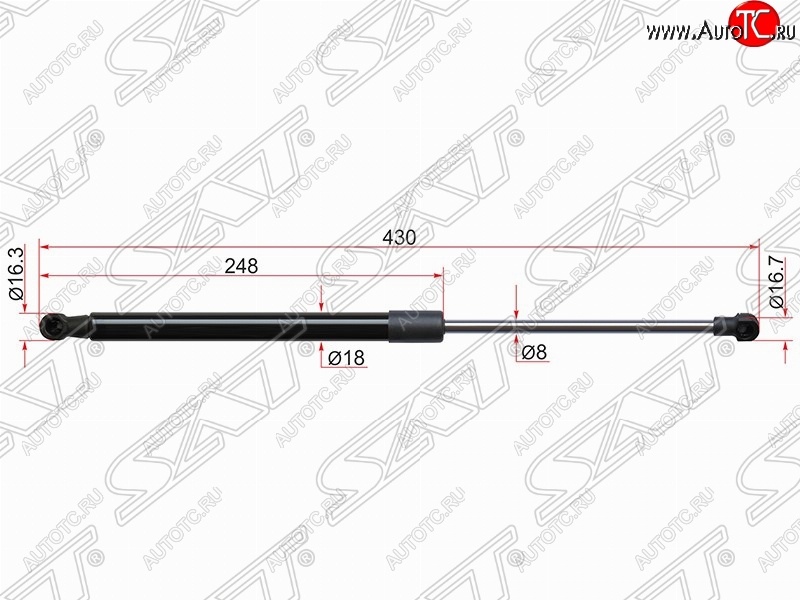 569 р. Газовый упор крышки багажника SAT  Toyota Yaris  XP130 (2010-2014) хэтчбэк 5 дв. дорестайлинг  с доставкой в г. Санкт‑Петербург