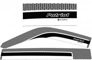 2 159 р. Дефлектора окон CA-Plastic  Уаз Патриот ( 3163 5-дв.,  3163 5 дв.) (2014-2024) 1-ый рестайлинг, 2-ой рестайлинг (Серия Art графит, Без хром.молдинга)  с доставкой в г. Санкт‑Петербург. Увеличить фотографию 1