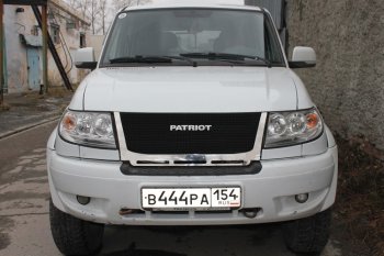 11 899 р. Решетка радиатора CrTuning  Уаз Патриот ( 3163 5 дв.,  23632) (2005-2014) дорестайлинг, дорестайлинг пикап (Сетка черная, С надписью PATRIOT, Неокрашенная)  с доставкой в г. Санкт‑Петербург. Увеличить фотографию 7