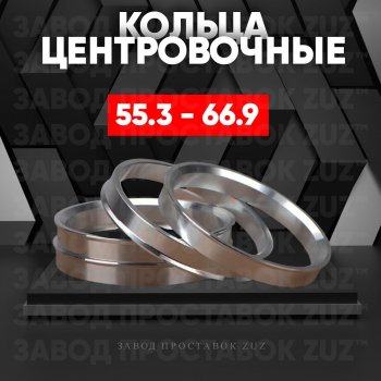 1 199 р. Алюминиевое центровочное кольцо (4 шт) ЗУЗ 55.3 x 66.9    с доставкой в г. Санкт‑Петербург. Увеличить фотографию 1