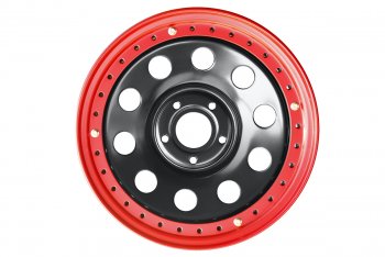 13 999 р. Штампованый диск OFF-ROAD Wheels (усиленный, с бедлоком) 8.0x17   (Цвет: черный-красный)  с доставкой в г. Санкт‑Петербург. Увеличить фотографию 2