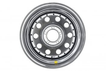 7 349 р. Штампованый диск OFF-ROAD Wheels (усиленный, круг) 8.0x15   (Цвет: хром)  с доставкой в г. Санкт‑Петербург. Увеличить фотографию 2