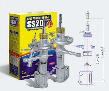 Амортизаторы передние SS20 (с бочкообразной пружиной) Лада (ваз) Калина (калину) ( 1117 универсал,  1118 седан,  1119 хэтчбек) (2004-2013) 1117 универсал, 1118 седан, 1119 хэтчбек