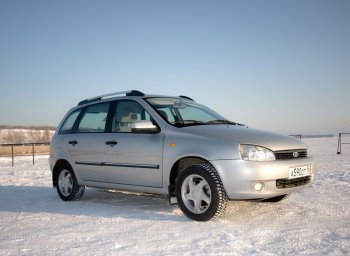 5 299 р. Рейлинги Petroil Tuning Комфорт  Лада Калина  1117 (2004-2013) универсал (Серебристый муар, крыша с ребром жесткости)  с доставкой в г. Санкт‑Петербург. Увеличить фотографию 3