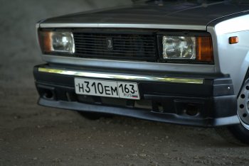 979 р. Накладка на передний бампер Autodemic Лада 2104 (1984-2012) (Текстурная поверхность)  с доставкой в г. Санкт‑Петербург. Увеличить фотографию 1