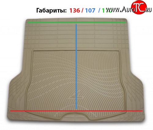 3 699 р. Универсальный коврик в багажник Element-Autofamily (полиуретан) Volkswagen Transporter T4 дорестайлинг (1990-1996) (бежевый)  с доставкой в г. Санкт‑Петербург