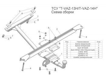 3 599 р. Фаркоп Лидер Плюс (разборной, шар тип Н)  Лада 2108 - 2109 (Без электропакета)  с доставкой в г. Санкт‑Петербург. Увеличить фотографию 1