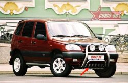 10 124 р. Защита переднего бампера Souz-96 (d60) Chevrolet Niva 2123 дорестайлинг (2002-2008)  с доставкой в г. Санкт‑Петербург. Увеличить фотографию 1