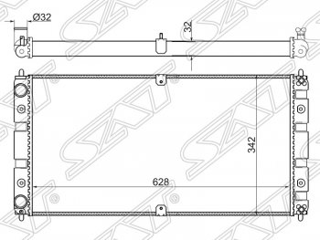 Радиатор двигателя SAT (трубчатый, МКПП) Лада 2123 (Нива Шевроле) дорестайлинг (2002-2008)