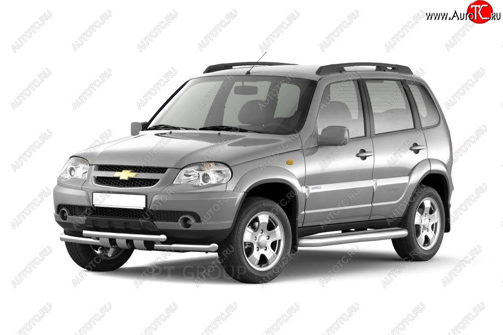 5 749 р. Рейлинги Petroil Tuning Комфорт  Chevrolet Niva  2123 (2002-2020), Лада 2123 (Нива Шевроле) (2002-2021), Лада Нива Трэвел (2021-2024) (Черный муар)  с доставкой в г. Санкт‑Петербург