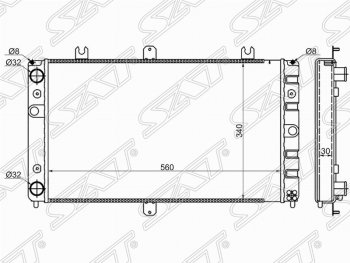 Радиатор двигателя (трубчатый, МКПП) SAT Лада (ваз) Приора (приору) ( 2170,  2171,  2172,  21728) (2007-2018) 2170, 2171, 2172, 21728 седан дорестайлинг, универсал дорестайлинг , хэтчбек дорестайлинг, купе дорестайлинг, купе рестайлинг, седан рестайлинг, универсал рестайлинг, хэтчбек рестайлин