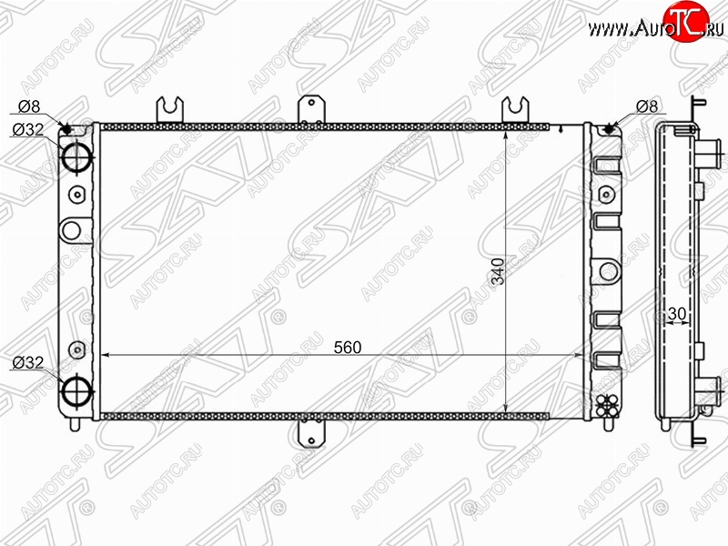 3 399 р. Радиатор двигателя (трубчатый, МКПП) SAT  Лада Приора ( 2170,  2171,  2172,  21728) (2007-2018) седан дорестайлинг, универсал дорестайлинг , хэтчбек дорестайлинг, купе дорестайлинг, купе рестайлинг, седан рестайлинг, универсал рестайлинг, хэтчбек рестайлин  с доставкой в г. Санкт‑Петербург