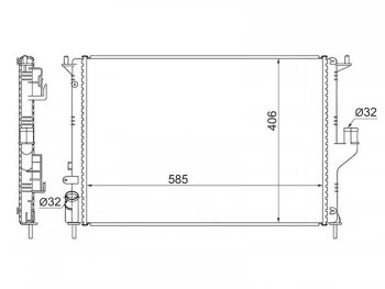 2 899 р. Радиатор двигателя (1.4/1.6/2.0) SAT  Nissan Almera  G15 (2012-2019), Renault Duster  HS (2010-2015), Renault Logan  1 (2004-2016), Renault Sandero  (BS) (2009-2014), Renault Sandero Stepway  (BS) (2010-2014), Лада Ларгус (2012-2025)  с доставкой в г. Санкт‑Петербург. Увеличить фотографию 1