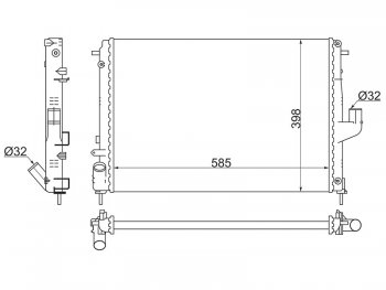 3 899 р. Радиатор двигателя (трубчатый, МКПП) SAT Renault Duster HS дорестайлинг (2010-2015)  с доставкой в г. Санкт‑Петербург. Увеличить фотографию 1