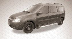 19 999 р. Алюминиевые пороги Slitkoff Standart Silver  Лада Ларгус (2012-2024) дорестайлинг R90, рестайлинг R90  с доставкой в г. Санкт‑Петербург. Увеличить фотографию 2