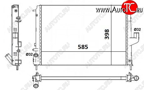 5 399 р. Радиатор двигателя SAT  Nissan Almera  седан (2012-2019), Nissan Terrano  D10 (2013-2022), Renault Duster  HS (2010-2015), Renault Logan  1 (2004-2016), Renault Sandero  (BS) (2009-2014), Renault Sandero Stepway  (BS) (2010-2014), Лада Ларгус (2012-2024)  с доставкой в г. Санкт‑Петербург