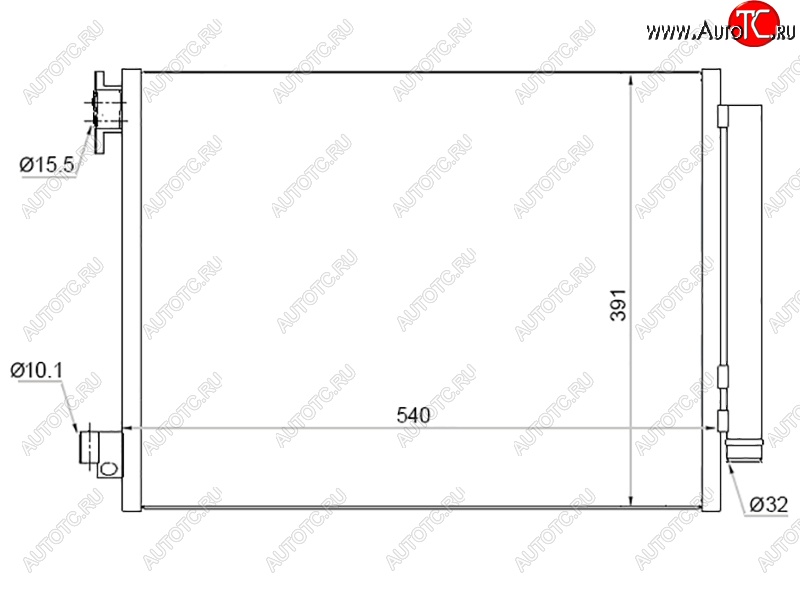 4 999 р. Радиатор кондиционера SAT Renault Duster HS дорестайлинг (2010-2015)  с доставкой в г. Санкт‑Петербург