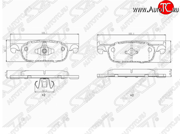 1 499 р. Комплект передних тормозных колодок SAT  Лада XRAY (2016-2022)  с доставкой в г. Санкт‑Петербург