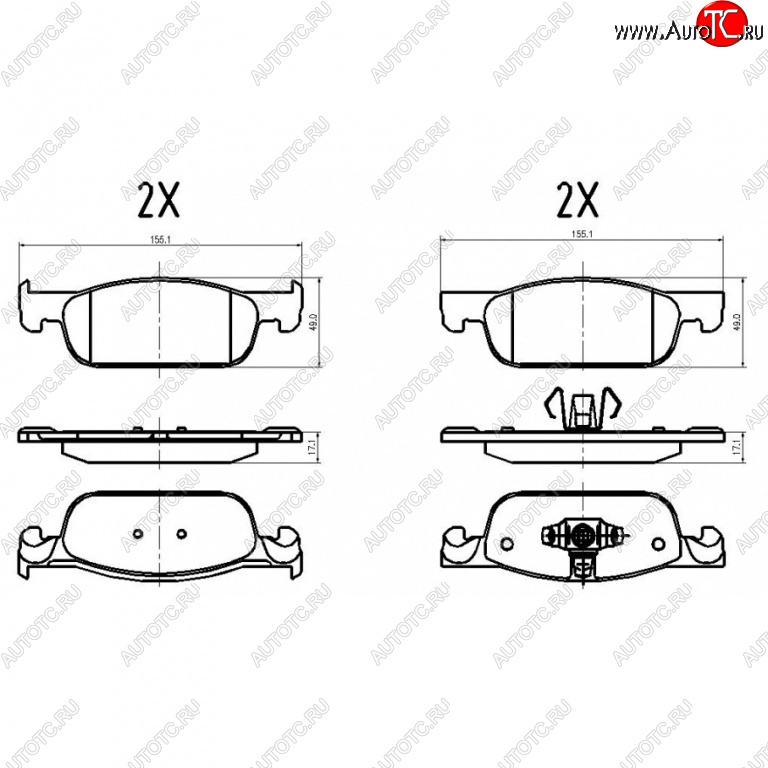 1 639 р. Передние тормозные колодки Trialli  Renault Clio (KR,  CR,  BR,  BH98), Logan (1,  2), Logan Stepway, Sandero ((B8)), Sandero Stepway ((B8)), Лада XRAY  с доставкой в г. Санкт‑Петербург