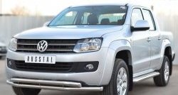 21 349 р. Защита переднего бампера (2 трубыØ63 мм, нержавейка) SLITKOFF  Volkswagen Amarok (2009-2016) дорестайлинг  с доставкой в г. Санкт‑Петербург. Увеличить фотографию 4