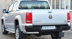 22 349 р. Защита заднего бампера (Ø63 и 42 мм, нержавейка) SLITKOFF  Volkswagen Amarok (2009-2016) дорестайлинг  с доставкой в г. Санкт‑Петербург. Увеличить фотографию 3