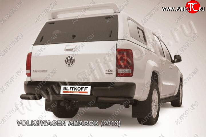 7 899 р. Уголки d76  Volkswagen Amarok (2009-2016) дорестайлинг (Цвет: серебристый)  с доставкой в г. Санкт‑Петербург