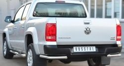 18 349 р. Одинарная защита заднего бампера из трубы диаметром 63 мм SLITKOFF Volkswagen Amarok дорестайлинг (2009-2016)  с доставкой в г. Санкт‑Петербург. Увеличить фотографию 3