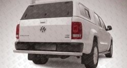 17 599 р. Защита заднего бампера из трубы диаметром 76 мм Slitkoff  Volkswagen Amarok (2009-2016) дорестайлинг (Цвет: нержавеющая полированная сталь)  с доставкой в г. Санкт‑Петербург. Увеличить фотографию 1