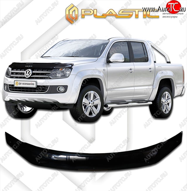 2 599 р. Дефлектор капота CA-Plastik  Volkswagen Amarok (2016-2022) рестайлинг (Classic черный, Без надписи)  с доставкой в г. Санкт‑Петербург