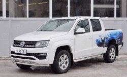 15 699 р. Защита переднего бампера (Ø63 мм, нержавейка) SLITKOFF Volkswagen Amarok рестайлинг (2016-2022)  с доставкой в г. Санкт‑Петербург. Увеличить фотографию 2