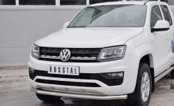 15 699 р. Защита переднего бампера (Ø63 мм, нержавейка) SLITKOFF Volkswagen Amarok рестайлинг (2016-2022)  с доставкой в г. Санкт‑Петербург. Увеличить фотографию 3