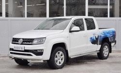 18 799 р. Защита переднего бампера (Ø63 мм с углами, нержавейка) Russtal Volkswagen Amarok рестайлинг (2016-2022)  с доставкой в г. Санкт‑Петербург. Увеличить фотографию 2