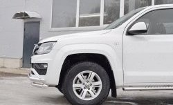 18 799 р. Защита переднего бампера (Ø63 мм с углами, нержавейка) Russtal Volkswagen Amarok рестайлинг (2016-2022)  с доставкой в г. Санкт‑Петербург. Увеличить фотографию 3