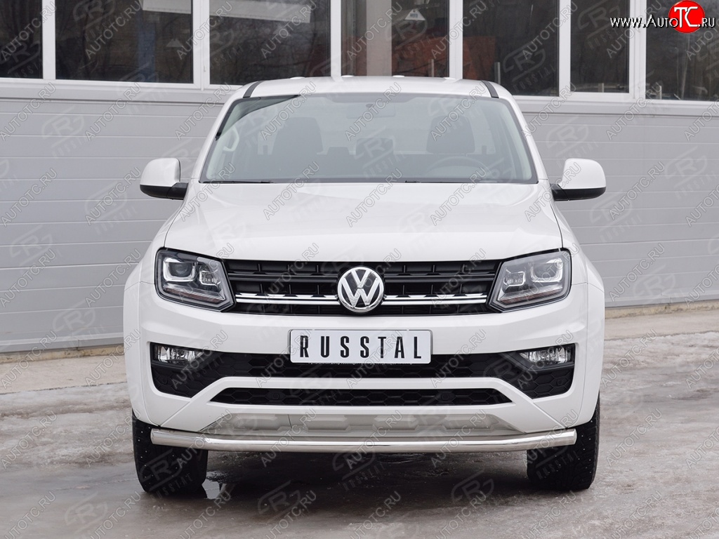 15 699 р. Защита переднего бампера (Ø63 мм, нержавейка) SLITKOFF Volkswagen Amarok рестайлинг (2016-2022)  с доставкой в г. Санкт‑Петербург