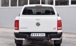 Защита заднего бампера (2 трубы Ø63 и 42 мм уголки, нержавейка) Russtal Volkswagen Amarok рестайлинг (2016-2022)