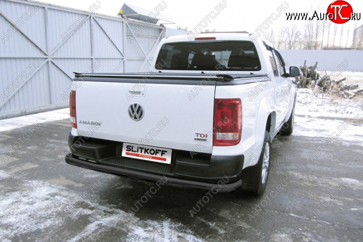 12 299 р. Защита задняя Slitkoff  Volkswagen Amarok (2016-2022) рестайлинг (Цвет: серебристый)  с доставкой в г. Санкт‑Петербург