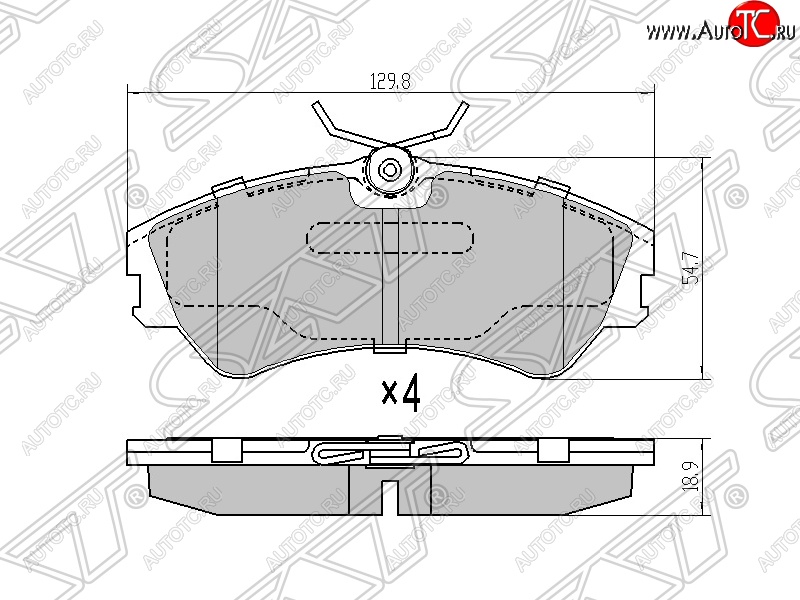 1 349 р. Колодки тормозные SAT (передние) Volkswagen Caravelle T4 рестайлинг (1995-2003)  с доставкой в г. Санкт‑Петербург