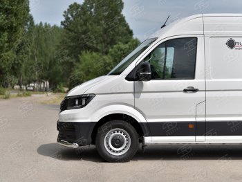 20 999 р. Защита переднего бампера (Ø63 мм, нержавейка) SLITKOFF  Volkswagen Crafter  2 (2017-2024)  с доставкой в г. Санкт‑Петербург. Увеличить фотографию 3