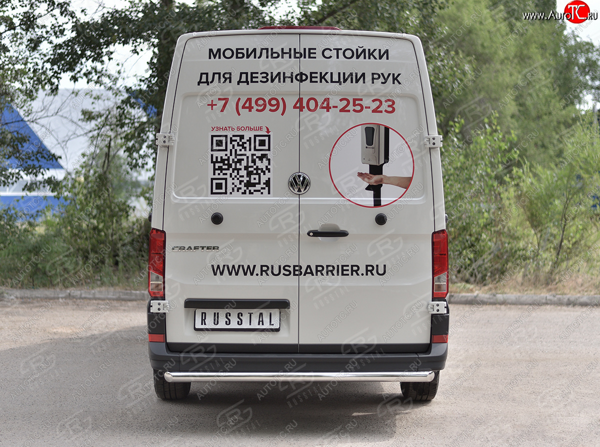 16 999 р. Защита заднего бампера (Ø63 мм, нержавейка) SLITKOFF Volkswagen Crafter 2 (2017-2024)  с доставкой в г. Санкт‑Петербург