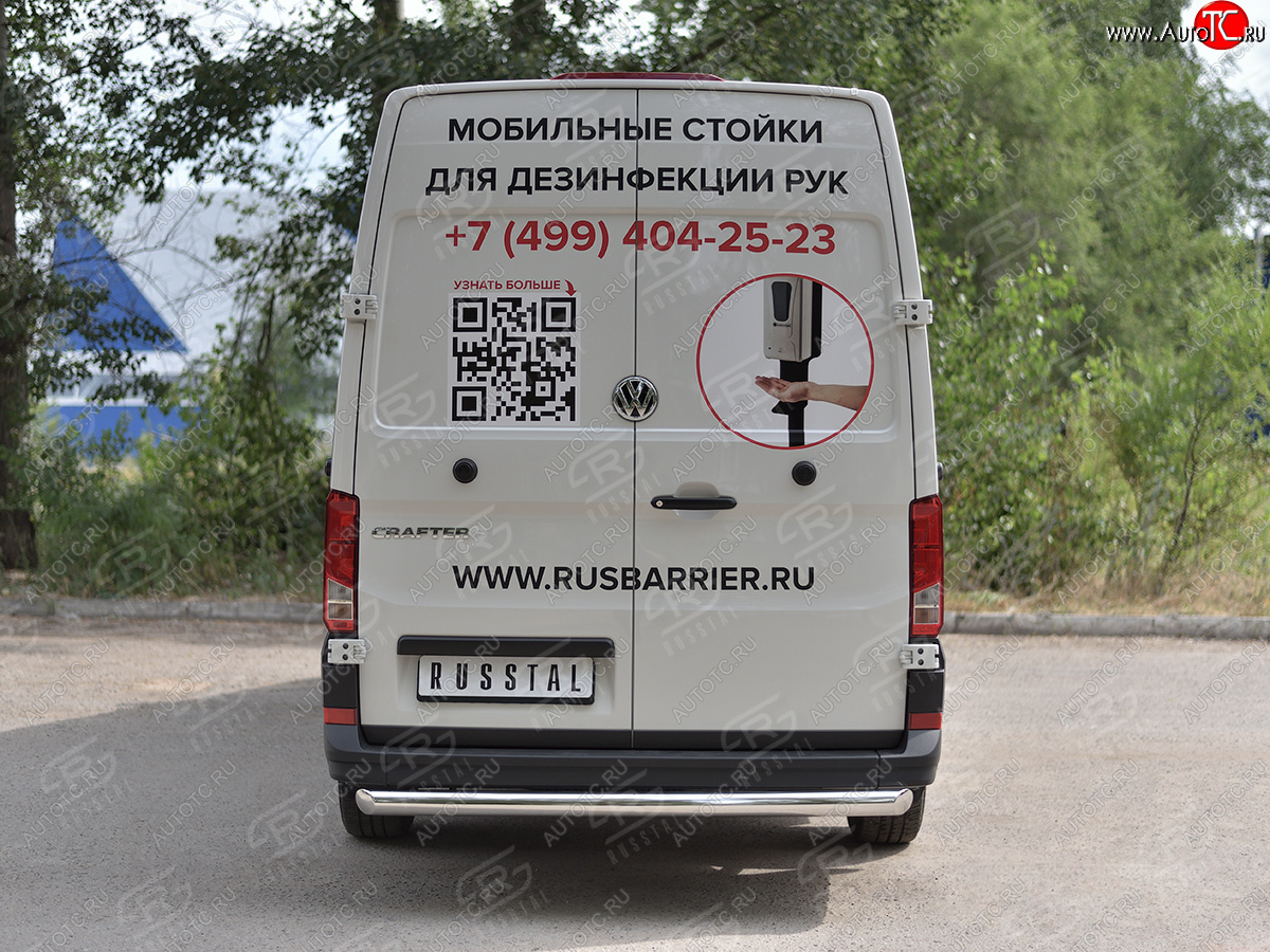 16 999 р. Защита заднего бампера (Ø76 мм, нержавейка) SLITKOFF Volkswagen Crafter 2 (2017-2025)  с доставкой в г. Санкт‑Петербург