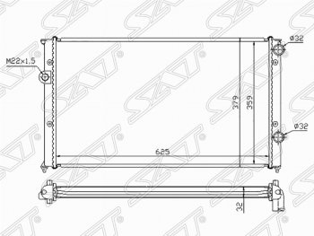 3 099 р. Радиатор двигателя SAT Volkswagen Golf 3 (1991-1998)  с доставкой в г. Санкт‑Петербург. Увеличить фотографию 1