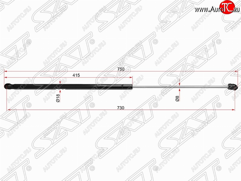 699 р. Газовый упор капота SAT Volkswagen Golf 6 хэтчбэк 5 дв. (2008-2014)  с доставкой в г. Санкт‑Петербург